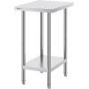 imageVEVOR Stainless Steel Prep Table 30 x 72 x 34 Inch 920 lbs Load Capacity Heavy Duty Metal Worktable with 3 Adjustable Height Levels Commercial Workstation for Kitchen Garage Restaurant Backyard24 x 18 x 34 inch