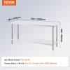 imageVEVOR Stainless Steel Prep Table 30 x 72 x 34 Inch 920 lbs Load Capacity Heavy Duty Metal Worktable with 3 Adjustable Height Levels Commercial Workstation for Kitchen Garage Restaurant Backyard24 x 72 x 34 Inch