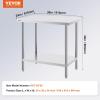 imageVEVOR Stainless Steel Prep Table 30 x 72 x 34 Inch 920 lbs Load Capacity Heavy Duty Metal Worktable with 3 Adjustable Height Levels Commercial Workstation for Kitchen Garage Restaurant Backyard24 x 36 x 34 Inch