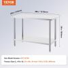 imageVEVOR Stainless Steel Prep Table 30 x 72 x 34 Inch 920 lbs Load Capacity Heavy Duty Metal Worktable with 3 Adjustable Height Levels Commercial Workstation for Kitchen Garage Restaurant Backyard24 x 48 x 34 Inch