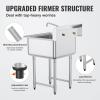 imageVEVOR Stainless Steel Prep ampamp Utility Sink 1 Compartment Free Standing Small Sink Include Faucet ampamp legs 27quotx24quot Commercial Single Bowl Sinks for Garage Restaurant Kitchen LaundryBowl Size 2424IN