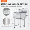 imageVEVOR Stainless Steel Prep ampamp Utility Sink 1 Compartment Free Standing Small Sink Include Faucet ampamp legs 27quotx24quot Commercial Single Bowl Sinks for Garage Restaurant Kitchen LaundryBowl Size 2424IN