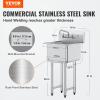 imageVEVOR Stainless Steel Prep ampamp Utility Sink 1 Compartment Free Standing Small Sink Include Faucet ampamp legscommercial Single Bowl Sinks for Garage Restaurant Kitchen Laundry18x15