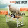 imageVEVOR Sturdy Sheep Stand  51x23 inch Metal Livestock Trimming Stand Adjustable Height 21quot to 33quot with Headpiece and Nose Loop 500lbs Capacity Ideal for Goats and Lambs BlackWhite 47x23 Adjustable
