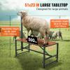 imageVEVOR Sturdy Sheep Stand  51x23 inch Metal Livestock Trimming Stand Adjustable Height 21quot to 33quot with Headpiece and Nose Loop 500lbs Capacity Ideal for Goats and Lambs BlackBlack 51x23 Adjustable