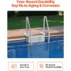 imageVEVOR Swimming Pool Ladder 4Step Double Handrails Stairs with NonSlip Heavy Duty Steps Reliable 400 lbs Max Load Capacity for 4854 in Inground ampamp AboveGround Pools of Any Decking Surface Grey