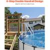 imageVEVOR Swimming Pool Ladder 4Step Double Handrails Stairs with NonSlip Heavy Duty Steps Reliable 400 lbs Max Load Capacity for 4854 in Inground ampamp AboveGround Pools of Any Decking Surface Grey