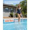 imageVEVOR Swimming Pool Ladder 4Step Double Handrails Stairs with NonSlip Heavy Duty Steps Reliable 400 lbs Max Load Capacity for 4854 in Inground ampamp AboveGround Pools of Any Decking Surface Grey
