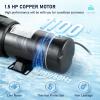 imageVEVOR Swimming Pool Pump 15HP 115V 1100W Single Speed Pumps for Above Ground Powerful Pool Pumps with Strainer Filter Basket 5280 GPH Max Flow Certification of ETL for SecuritySingle Speed