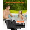 imageVEVOR Swimming Pool Pump 15HP 115V 1100W Single Speed Pumps for Above Ground Powerful Pool Pumps with Strainer Filter Basket 5280 GPH Max Flow Certification of ETL for Security220V Single Speed