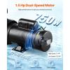 imageVEVOR Swimming Pool Pump 15HP 115V 1100W Single Speed Pumps for Above Ground Powerful Pool Pumps with Strainer Filter Basket 5280 GPH Max Flow Certification of ETL for Security110V Dual Speed