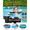 imageVEVOR Swimming Pool Pump 15HP 115V 1100W Single Speed Pumps for Above Ground Powerful Pool Pumps with Strainer Filter Basket 5280 GPH Max Flow Certification of ETL for Security110V Dual Speed