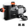 imageVEVOR Swimming Pool Pump 15HP 115V 1100W Single Speed Pumps for Above Ground Powerful Pool Pumps with Strainer Filter Basket 5280 GPH Max Flow Certification of ETL for Security220V Single Speed
