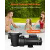 imageVEVOR Swimming Pool Pump 15HP 115V 1100W Single Speed Pumps for Above Ground Powerful Pool Pumps with Strainer Filter Basket 5280 GPH Max Flow Certification of ETL for Security110V Dual Speed
