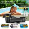 imageVEVOR Swimming Pool Pump 15HP 115V 1100W Single Speed Pumps for Above Ground Powerful Pool Pumps with Strainer Filter Basket 5280 GPH Max Flow Certification of ETL for SecuritySingle Speed