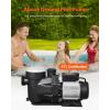 imageVEVOR Swimming Pool Pump 15HP 115V 1100W Single Speed Pumps for Above Ground Powerful Pool Pumps with Strainer Filter Basket 5280 GPH Max Flow Certification of ETL for Security220V Single Speed
