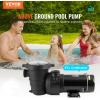 imageVEVOR Swimming Pool Pump 15HP 115V 1100W Single Speed Pumps for Above Ground Powerful Pool Pumps with Strainer Filter Basket 5280 GPH Max Flow Certification of ETL for SecuritySingle Speed