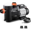 imageVEVOR Swimming Pool Pump 15HP 115V 1100W Single Speed Pumps for Above Ground Powerful Pool Pumps with Strainer Filter Basket 5280 GPH Max Flow Certification of ETL for Security220V Single Speed
