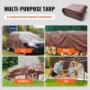 imageVEVOR Tarp 20x40 ft 16 Mil Extra Thick Waterproof Poly Plastic Tarps Cover MultiPurpose Outdoor Tarpaulin with Grommets ampamp Reinforced Edges for Truck RV Boat Camping BrownBrown