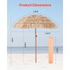 imageVEVOR Tiki UmbrellaThatched Patio Umbrella with Tilt Hawaiian Style Beach Parasol with Durable PP Thatch Grass Pool Umbrellas for Beach Patio Poolside Backyard ampamp Garden1Tier