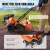 imageVEVOR Tiller Cultivator 31CC 4Stroke Garden Cultivator Tiller with 4 Steel Adjustable Front Tines for Lawn Garden and Field Soil Cultivation Orange212CC 4Stroke