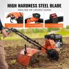 imageVEVOR Tiller Cultivator 31CC 4Stroke Garden Cultivator Tiller with 4 Steel Adjustable Front Tines for Lawn Garden and Field Soil Cultivation Orange212CC 4Stroke