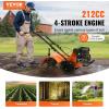 imageVEVOR Tiller Cultivator 31CC 4Stroke Garden Cultivator Tiller with 4 Steel Adjustable Front Tines for Lawn Garden and Field Soil Cultivation Orange212CC 4Stroke
