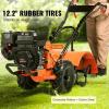 imageVEVOR Tiller Cultivator 31CC 4Stroke Garden Cultivator Tiller with 4 Steel Adjustable Front Tines for Lawn Garden and Field Soil Cultivation Orange212CC 4Stroke