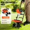 imageVEVOR Tiller Cultivator 31CC 4Stroke Garden Cultivator Tiller with 4 Steel Adjustable Front Tines for Lawn Garden and Field Soil Cultivation Orange31CC 4Stroke