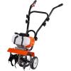 imageVEVOR Tiller Cultivator 31CC 4Stroke Garden Cultivator Tiller with 4 Steel Adjustable Front Tines for Lawn Garden and Field Soil Cultivation Orange43CC 2Stroke