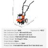 imageVEVOR Tiller Cultivator 31CC 4Stroke Garden Cultivator Tiller with 4 Steel Adjustable Front Tines for Lawn Garden and Field Soil Cultivation Orange43CC 2Stroke