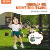imageVEVOR Toddler Swing Seat High Back Full Bucket Baby Swing Seat with Coated Chains and Carabiners Support 150 lbs Baby Outdoor Swing Fully Assembled Swing for Toddlers Age 3 Indoor and OutdoorGreen
