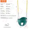 imageVEVOR Toddler Swing Seat High Back Full Bucket Baby Swing Seat with Coated Chains and Carabiners Support 150 lbs Baby Outdoor Swing Fully Assembled Swing for Toddlers Age 3 Indoor and OutdoorGreen