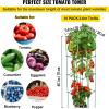 imageVEVOR Tomato Cages 118quot x 118quot x 461quot 10 Packs Square Plant Support Cages Silver PVCCoated Steel Tomato Towers for Climbing Vegetables Plants Flowers FruitsGreen