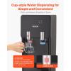 imageVEVOR Top Loading Water Cooler Dispenser Hot and Cold Water Dispenser for 3 or 5 Gallons Bottles Sturdy Stainless Steel and Child Security Lock Ideal for Homes Kitchens Offices Dorms Black
