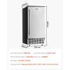 imageVEVOR Under Counter Ice Maker Machine Crescent Ice 15 LbsDay Stainless Steel Built in Ice Maker with Reversible Door 11Lbs Storage Ice Maker Machine for Commercial Home Kitchen No Drain RequiredCube Ice with Drain