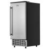 imageVEVOR Under Counter Ice Maker Machine Crescent Ice 15 LbsDay Stainless Steel Built in Ice Maker with Reversible Door 11Lbs Storage Ice Maker Machine for Commercial Home Kitchen No Drain RequiredCube Ice with Drain
