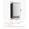 imageVEVOR Under Counter Ice Maker Machine Crescent Ice 15 LbsDay Stainless Steel Built in Ice Maker with Reversible Door 11Lbs Storage Ice Maker Machine for Commercial Home Kitchen No Drain RequiredCube Ice