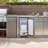 imageVEVOR Under Counter Ice Maker Machine Crescent Ice 15 LbsDay Stainless Steel Built in Ice Maker with Reversible Door 11Lbs Storage Ice Maker Machine for Commercial Home Kitchen No Drain RequiredCube Ice Outdoor