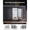 imageVEVOR Under Counter Ice Maker Machine Crescent Ice 15 LbsDay Stainless Steel Built in Ice Maker with Reversible Door 11Lbs Storage Ice Maker Machine for Commercial Home Kitchen No Drain RequiredNugget Ice