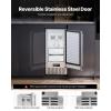 imageVEVOR Under Counter Ice Maker Machine Crescent Ice 15 LbsDay Stainless Steel Built in Ice Maker with Reversible Door 11Lbs Storage Ice Maker Machine for Commercial Home Kitchen No Drain RequiredNugget Ice with Drain