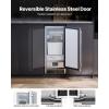 imageVEVOR Under Counter Ice Maker Machine Crescent Ice 15 LbsDay Stainless Steel Built in Ice Maker with Reversible Door 11Lbs Storage Ice Maker Machine for Commercial Home Kitchen No Drain RequiredCube Ice Outdoor