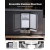 imageVEVOR Under Counter Ice Maker Machine Crescent Ice 15 LbsDay Stainless Steel Built in Ice Maker with Reversible Door 11Lbs Storage Ice Maker Machine for Commercial Home Kitchen No Drain RequiredCube Ice with Drain