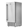 imageVEVOR Under Counter Ice Maker Machine Crescent Ice 15 LbsDay Stainless Steel Built in Ice Maker with Reversible Door 11Lbs Storage Ice Maker Machine for Commercial Home Kitchen No Drain RequiredNugget Ice