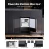 imageVEVOR Under Counter Ice Maker Machine Crescent Ice 15 LbsDay Stainless Steel Built in Ice Maker with Reversible Door 11Lbs Storage Ice Maker Machine for Commercial Home Kitchen No Drain RequiredCrescent Ice