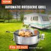 imageVEVOR Universal Grill Rotisserie Kit for Grills Electric BBQ Grill with 110V 9W Motor Stainless Steel Automatic Grilling Kit Heavy Duty 32quot39quot Hexagon Spit Rod 26 lbs Capacity Grill AttachmentRound