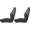 imageVEVOR Universal Lawn Tractor Seat Replacement Compact High Back Mower Seat Black Vinyl Forklift Seat Central Drain Hole Skid Steer Seat with Mounting Bolt Patterns of 8quot x 115quot ampamp 1125quot x 115quot2Pcs Black