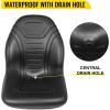 imageVEVOR Universal Lawn Tractor Seat Replacement Compact High Back Mower Seat Black Vinyl Forklift Seat Central Drain Hole Skid Steer Seat with Mounting Bolt Patterns of 8quot x 115quot ampamp 1125quot x 115quot1Pc Black