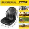 imageVEVOR Universal Lawn Tractor Seat Replacement Compact High Back Mower Seat Black Vinyl Forklift Seat Central Drain Hole Skid Steer Seat with Mounting Bolt Patterns of 8quot x 115quot ampamp 1125quot x 115quot2Pcs Black