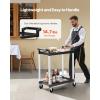 imageVEVOR Utility Cart 300 lbs Load Capacity 3Tier Utility Plastic Cart with 360 Swivel Wheels 2 with Brakes 244 x 161inch Food Service Cart for Warehouse Office Home Restaurant Kitchen2 Tier300LBS